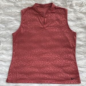 Nike | Dri-Fit Victory Animal Print Embossed Notch Neck Sleeveless Golf Polo